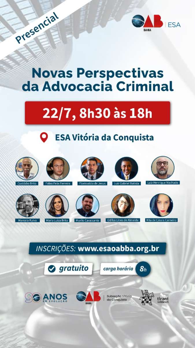 Direito Oab Sedia Projeto Novas Perspectivas Da Advocacia Criminal