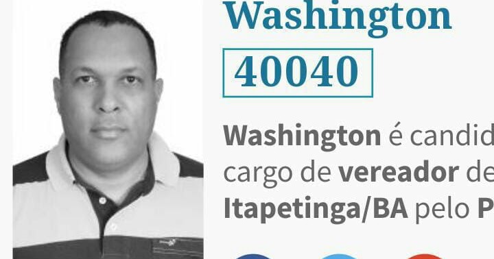 Resultado de imagem para washington Ã© candidato a vereador itapetinga